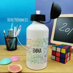 Gourde Personnalisée - Arc En Ciel - Cadeau Rentrée Scolaire Pour Enfant