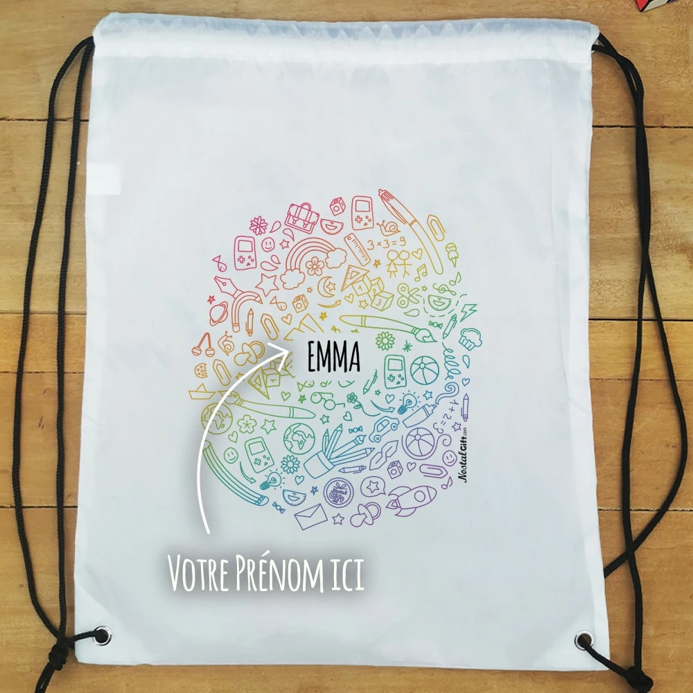 Sac à Dos Sport Personnalisé : Gym, Piscine... - Arc En Ciel – Image 4