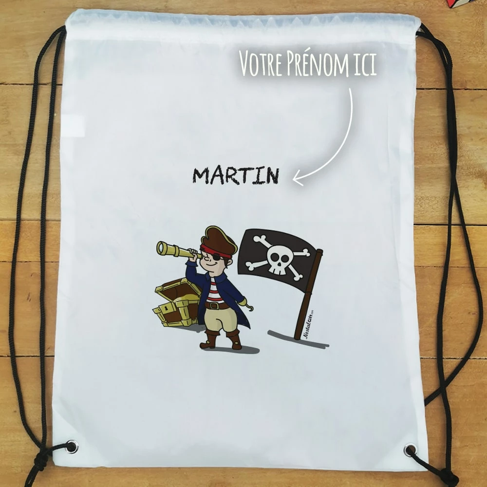 Sac à Dos Sport Personnalisé : Gym, Piscine... - Pirate - Cadeaugarçon – Image 4