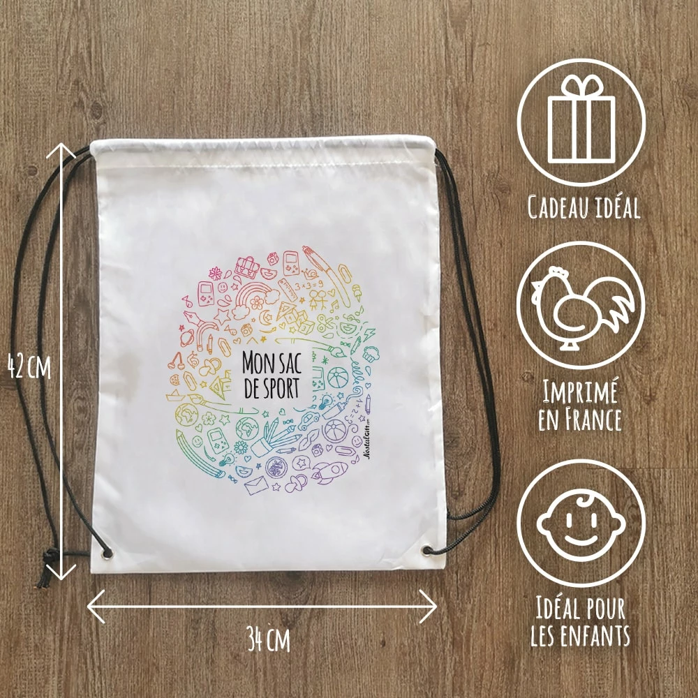Sac Ă Dos Sport : Gym, Piscine... - Arc En Ciel - Cadeaufille â Image 3