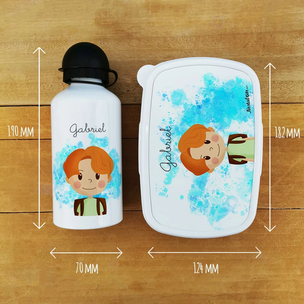Boîte à Goûter & Gourde Enfant PersonnaliséesPetit écolier – Image 3