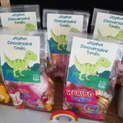 5 Sachets De Bonbons Personnalisés - Joyeux Dinoversaire