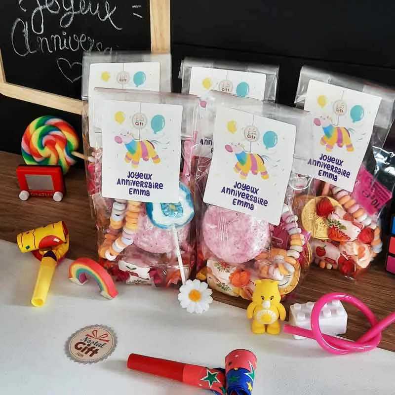 5 Sachets De Bonbons PersonnalisĂ©s - Anniversaire Licorne Pour Enfant â Image 3