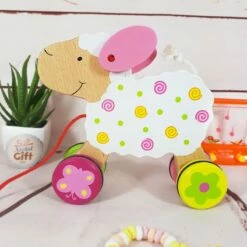 Animal En Bois Ă Tirer - Susibelle Le Mouton