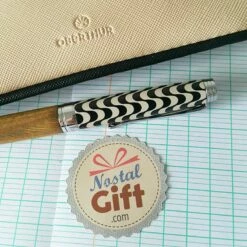 Stylo Roller En Bois Noir Avec étui - Modèle Austin (Oberthur)