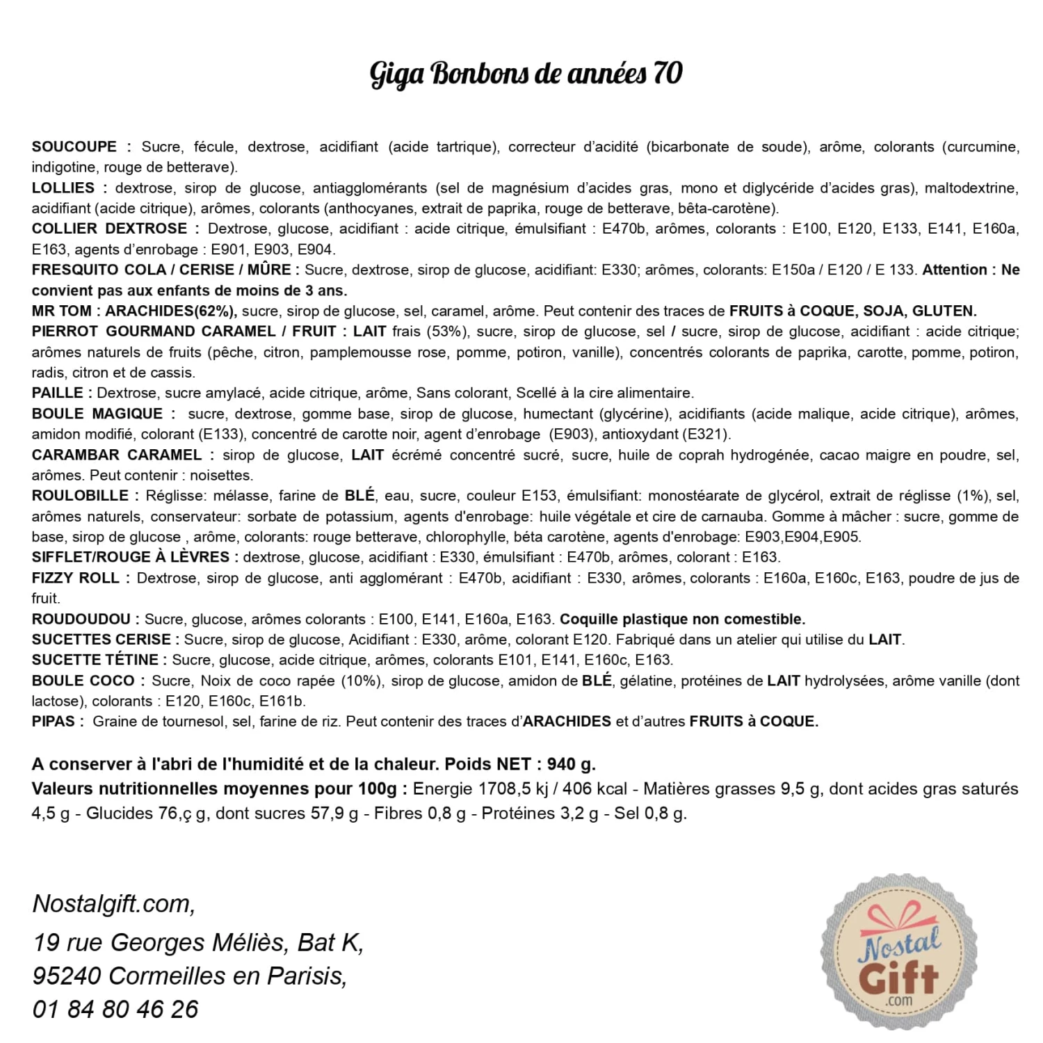 Giga Coffret Bonbons Des AnnĂ©es 70 â Image 9