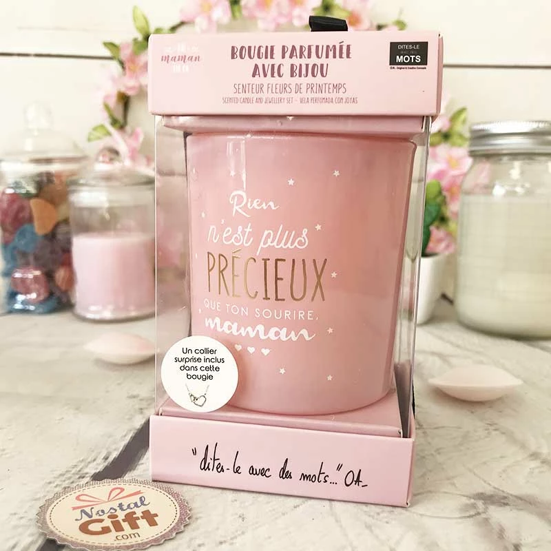 Bougie + Collier Surprise Inclus "Sourire Maman" – Image 2