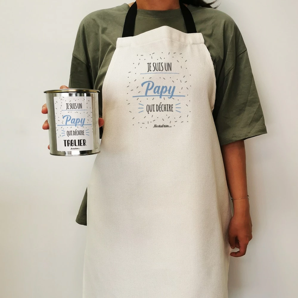 Tablier De Cuisine Dans Sa Boîte De Conserve "Je Suis Un Papy Qui Déchire" – Image 3