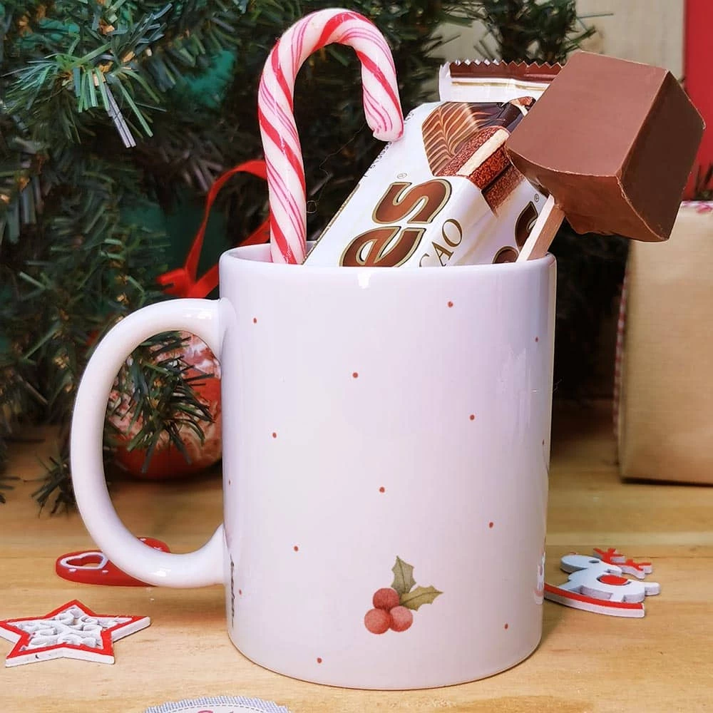 Mug "Joyeux Noël Ma Soeur" Et Ses Confiseries Rétro- Cadeau Personnalisé – Image 2