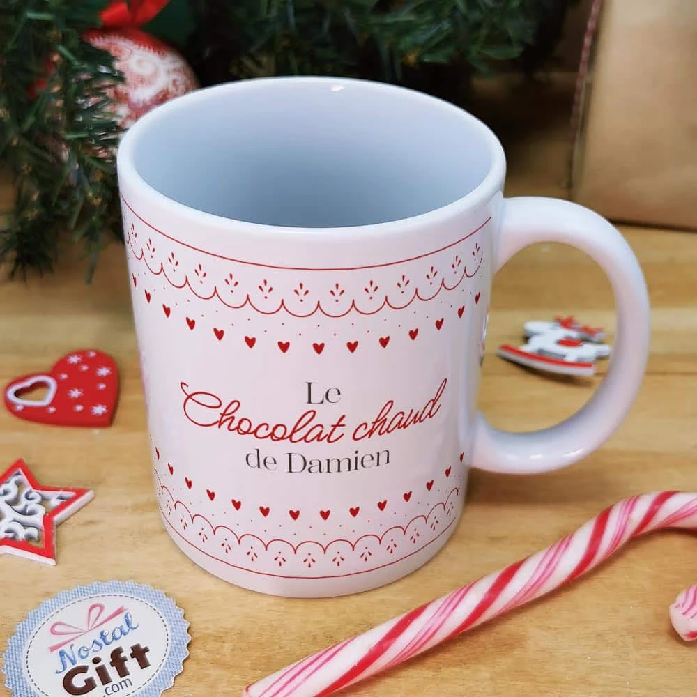 Mug "Le Chocolat Chaud"- Cadeau Pour Noël :mamie,maman - Cadeau Personnalisé – Image 2