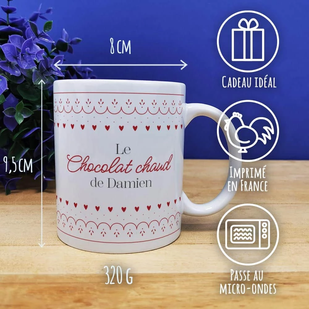 Mug "Le Chocolat Chaud"- Cadeau Pour Noël :mamie,maman - Cadeau Personnalisé – Image 3