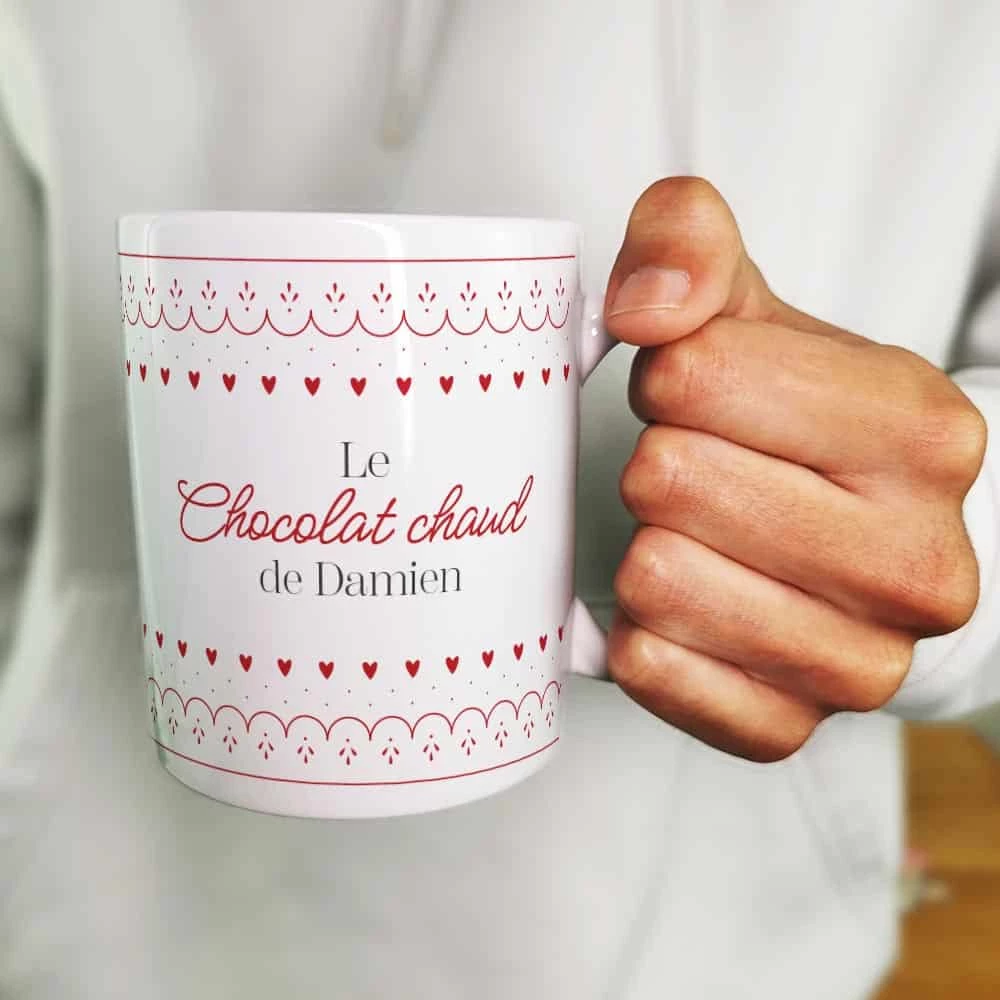Mug "Le Chocolat Chaud"- Cadeau Pour Noël :mamie,maman - Cadeau Personnalisé – Image 4