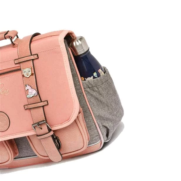 Cartable 38 Cm Vintage Rose Et Ses Pin's Personnalisable - Caméléon - CP CE1 CE2 – Image 6