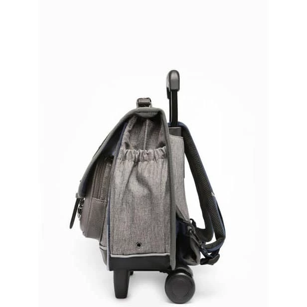 Cartable à Roulettes 38 Cm Vintage Navy Bleu Et Ses Pin's Personnalisables - Caméléon - CP, CE1, CE2 – Image 3