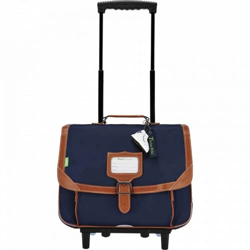 Cartable à Roulettes Bleu Marine Camille 38 Cm Orné D'un Porte Clé Sneaker - Tann's