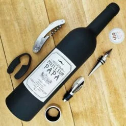 Coffret Ă Vin Avec 5 Accessoires En Forme De Bouteille