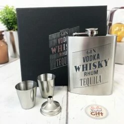 Coffret Cadeau Homme - Fiole à Whisky Avec 2 Shooter Et 1 Entonnoir