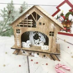 Décoration De Noël - Veilleuse CrÚche En Bois