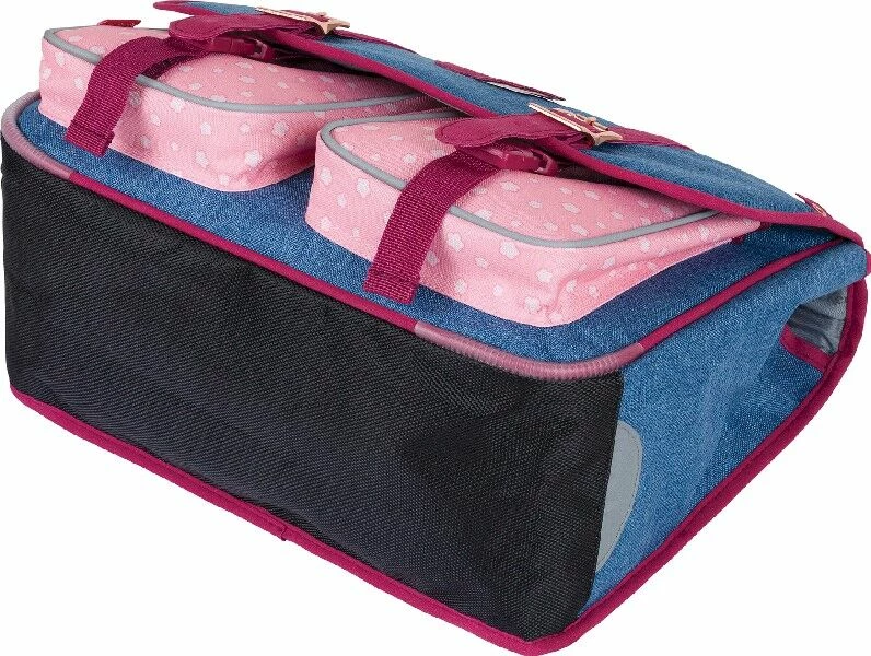 Cartable Fille Vintage 38 Cm Kickers Chiné Façon Jean's Et Rose - Oberthur – Image 4