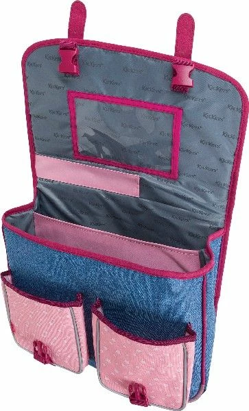 Cartable Fille Vintage 38 Cm Kickers Chiné Façon Jean's Et Rose - Oberthur – Image 3