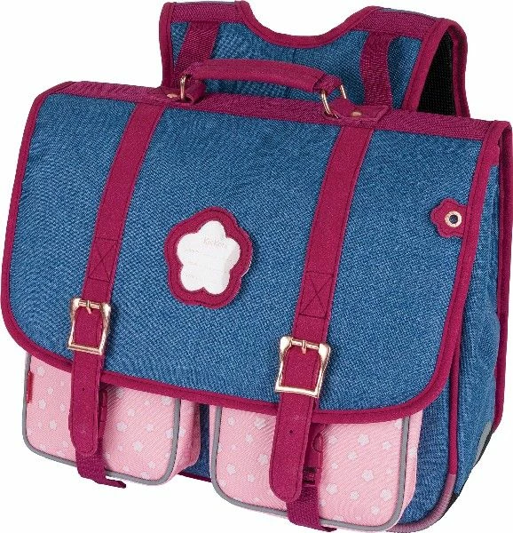 Cartable Fille Vintage 38 Cm Kickers Chiné Façon Jean's Et Rose - Oberthur