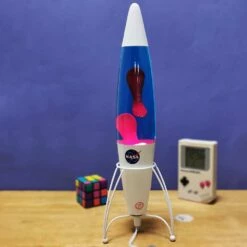 Lampe à Lave Fusée Rétro Blanche - NASA