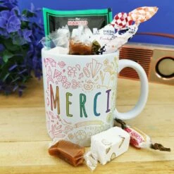 Mug "Merci" Bonbons Rétro 60 - Collection Arc-en-ciel