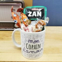 MUG "mon Copain D'amour " Bonbons Rétro 60 - Cadeau Copain