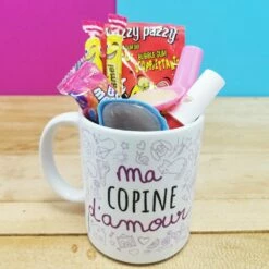 MUG "ma Copine D'amour " Bonbons Rétro 80 - Cadeau Copine