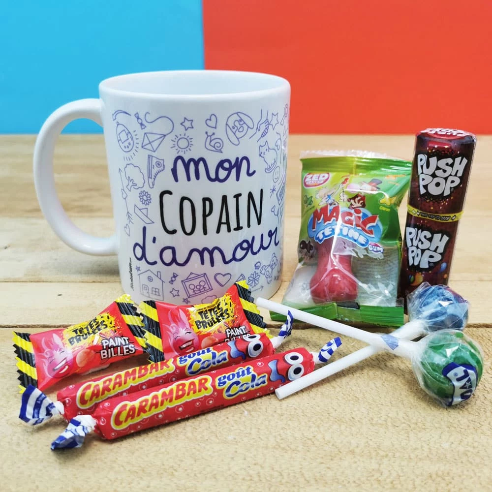 MUG "mon Copain D'amour " Bonbons Rétro 90 - Cadeau Copain – Image 2