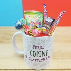 MUG "ma Copine D'amour " Bonbons Rétro 90 - Cadeau Copine