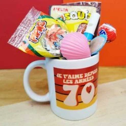 MUG "Je T'aime Depuis Les Années 70 " - Bonbons Rétro 70