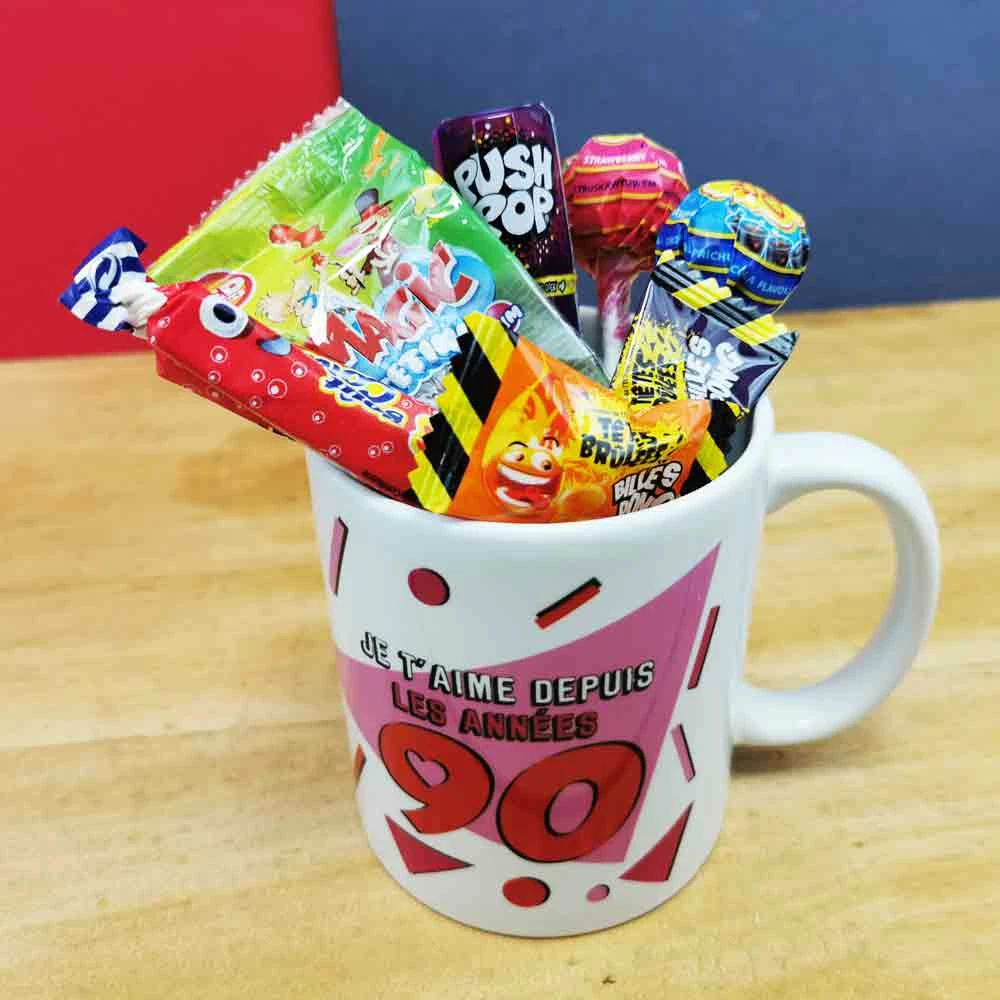 MUG Rose "Je T'aime Depuis Les Années 90 " - Bonbons Rétro 90 – Image 5