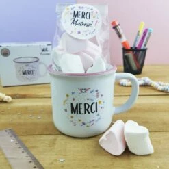 Mug "Merci" Rempli De Coeur En Guimauve X 10 - Cadeau Maîtresse