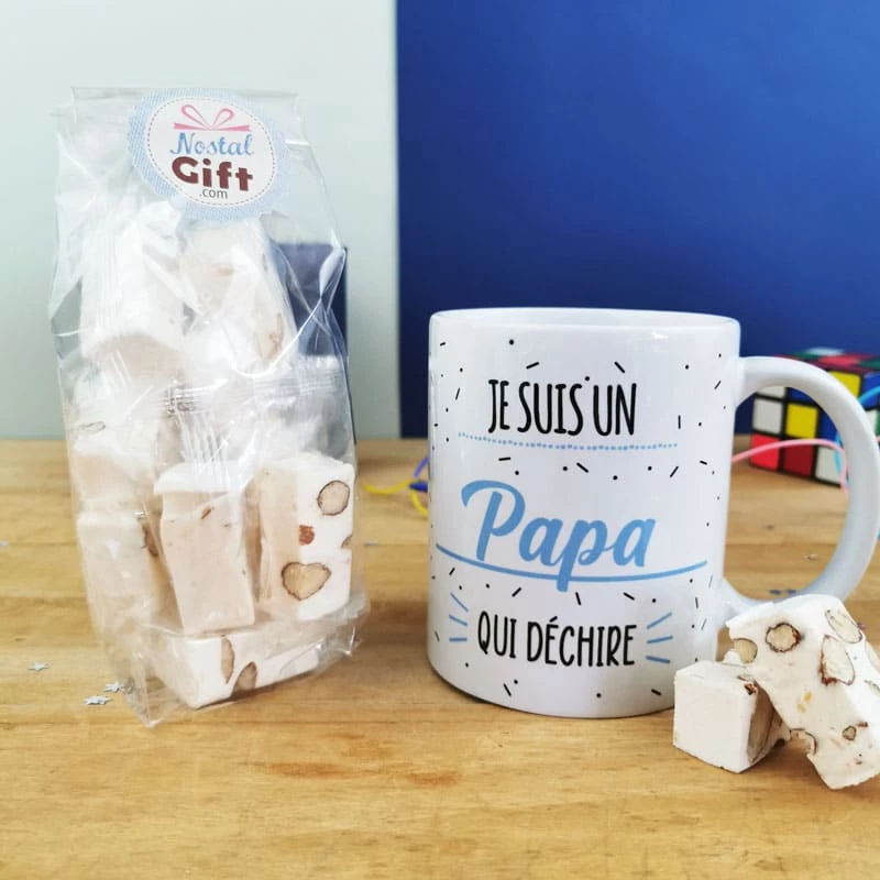Mug "Je Suis Un Papa Qui Déchire" Rempli De Nougats X10 – Image 4