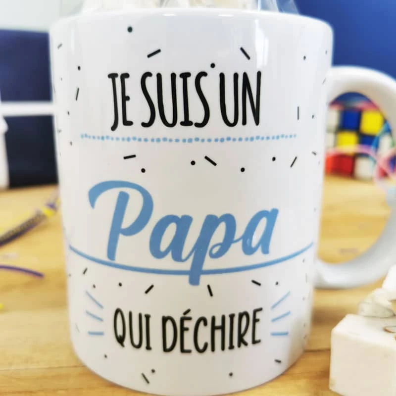 Mug "Je Suis Un Papa Qui Déchire" Rempli De Nougats X10 – Image 3