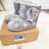 Chaussons Botte La Reine Des Neiges - Gris - Pour Enfant - Taille 29/30/31/32