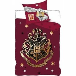 Harry Potter - Parure / Housse De Lit Bordeaux En Coton 1 à 2 Personnes (140 X 200 Cm)