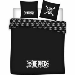 One Piece - Housse De Couette 240 X 220 Noire Et Taie D'oreiller -