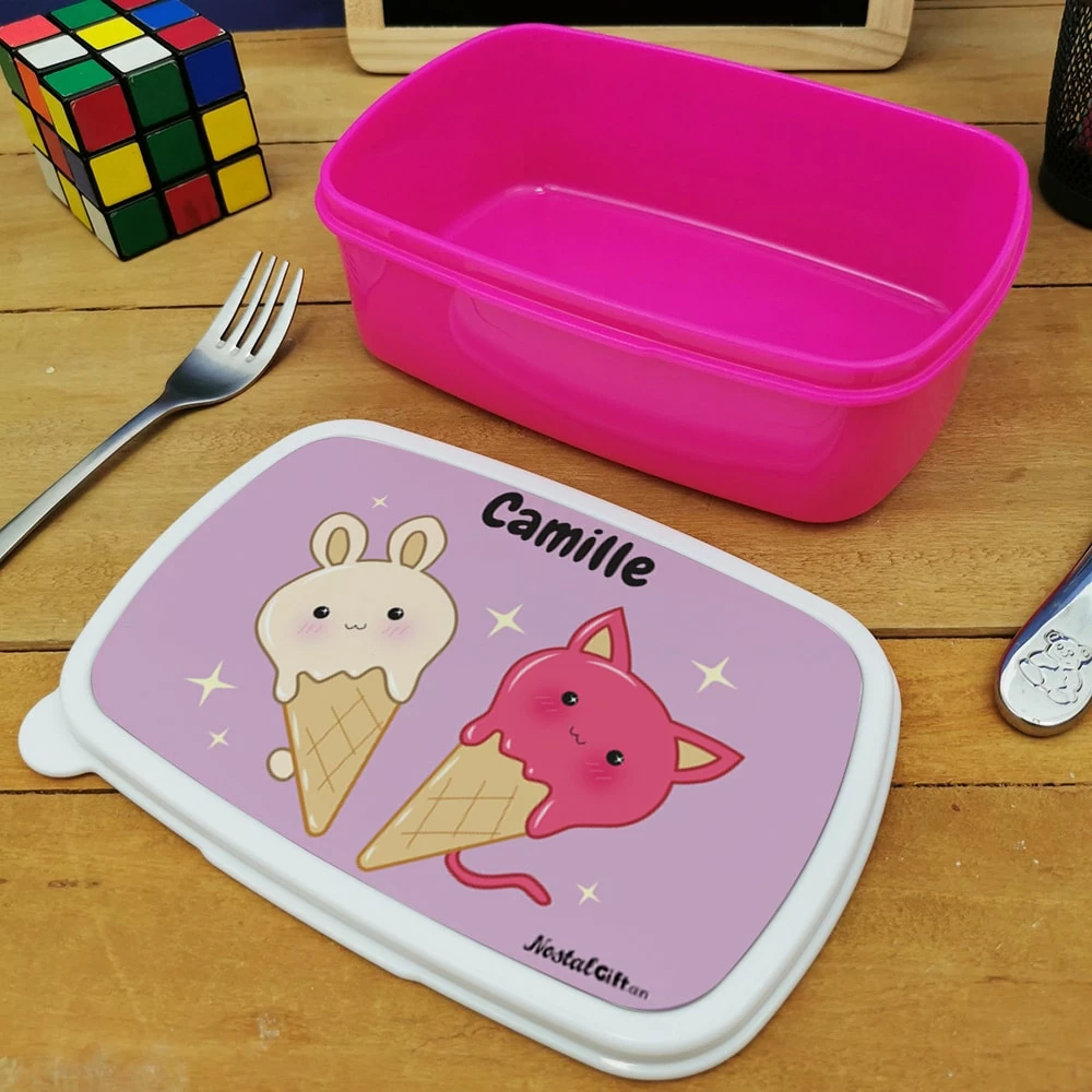 Boîte à Goûter Enfant PersonnaliséeGlaces Kawaii – Image 3