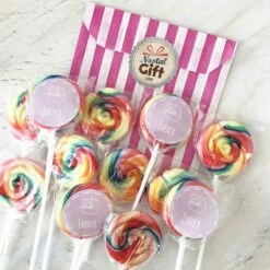 Sucettes Rondes Foraines Personnalisées X12 - Bébé (Fille)