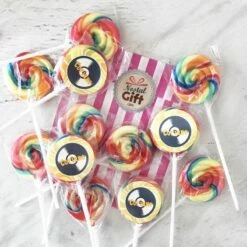 Sucettes Foraines D'anniversaire Années 70 Personnalisées X12 - Design Années 70