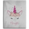 Licorne - Plaid Polaire Blanc - Magie (130 X 160 Cm)