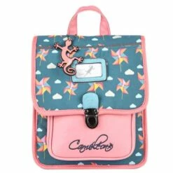 Sac à Dos/cartable Fille 30 Cm Rétro Rose Et Bleu - Cameleon - Green Windmill - Maternelle