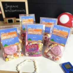 5 Sachets De Bonbons Enfant - Joyeux Anniversaire - Jeu Vidéo