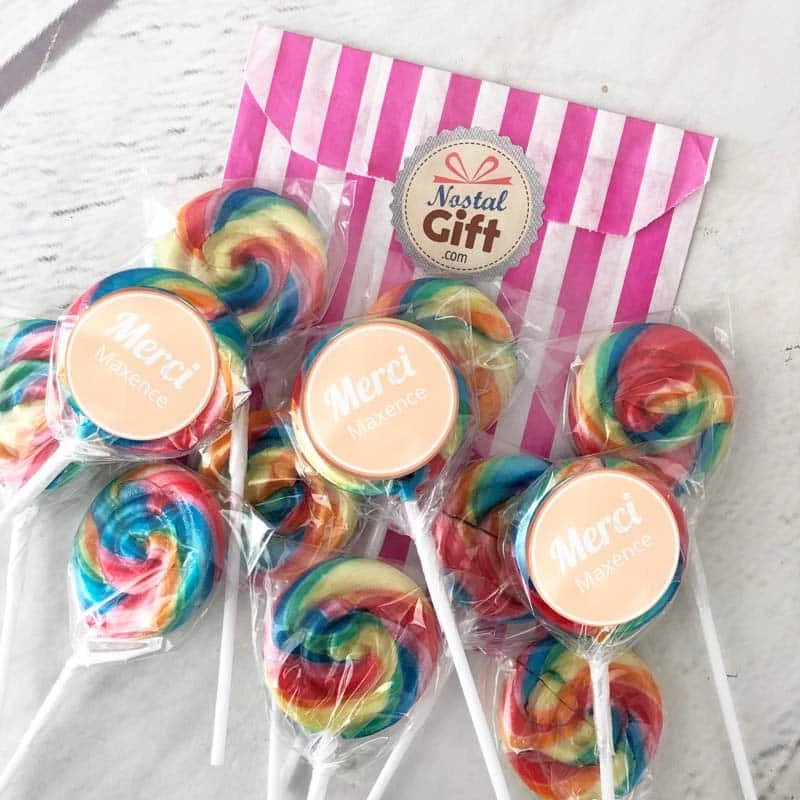 Sucettes Rondes Foraine Personnalisées X12 – "Merci" – Image 2